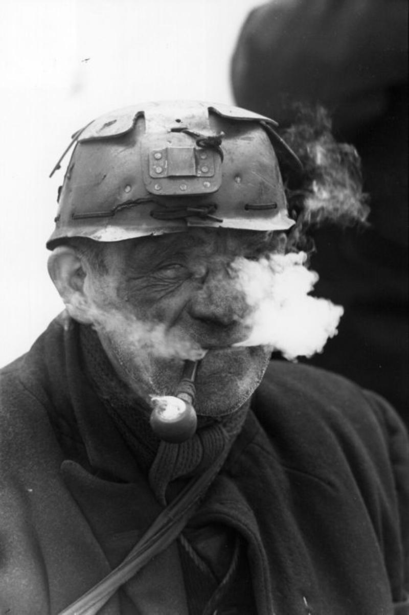 Bert Hardy Black and White Photograph - Miner Smoking