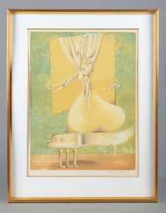 Bert-Johnny Nilsson. Farblithographie. Surrealistische Komposition, 1976