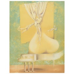 Bert Johnny Nilsson. Color lithograph. Surrealist Composition, 1976