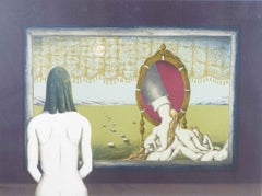 Bert Johnny Nilsson. Lithograph/paper. Surrealist composition with nude figure.