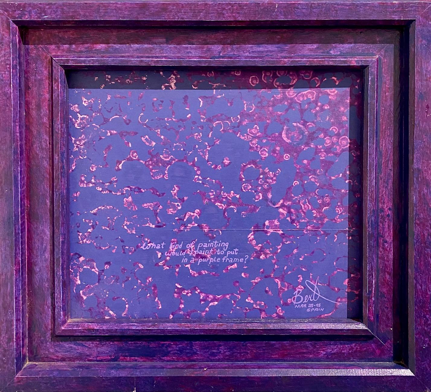 "What Would I Paint to Put in a Purple Frame, " Abstract Acrylic Paint on Wood  - Art by Bert L. Long, Jr.