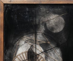 "Keeping Time" Geometric Abstract Modern Black Assemblage