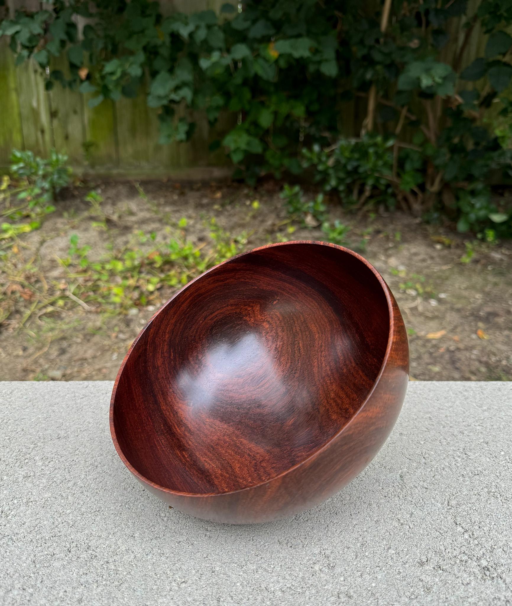 Ciotola in cocobolo tornito a mano di Bert Marsh, XX secolo In condizioni buone in vendita a San Juan Capistrano, CA