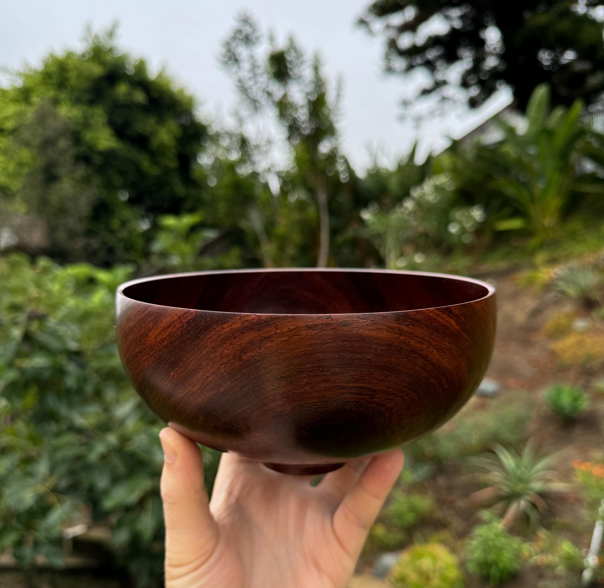 Ciotola in cocobolo tornito a mano di Bert Marsh, XX secolo in vendita 1