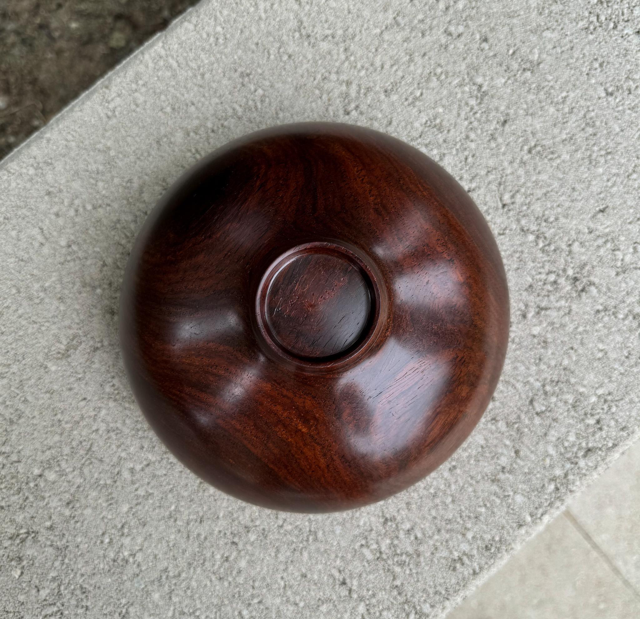 Ciotola in cocobolo tornito a mano di Bert Marsh, XX secolo in vendita 2