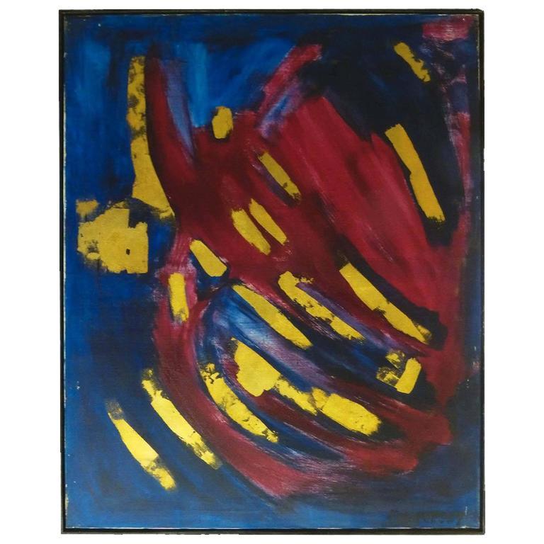 Ungegenständliches abstraktes Öl auf Leinwand aus dem Nachlass von Bert Miripolsky.

Der amerikanische Künstler Miripolsky studierte in den frühen 1940er Jahren Malerei am Chicago Art Institute und stellt seit 1945 in der ganzen Welt aus. Sein Werk