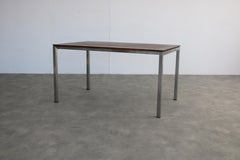 Bert Plantagie Walnut Dining Table with Stainless Steel, Modern Design