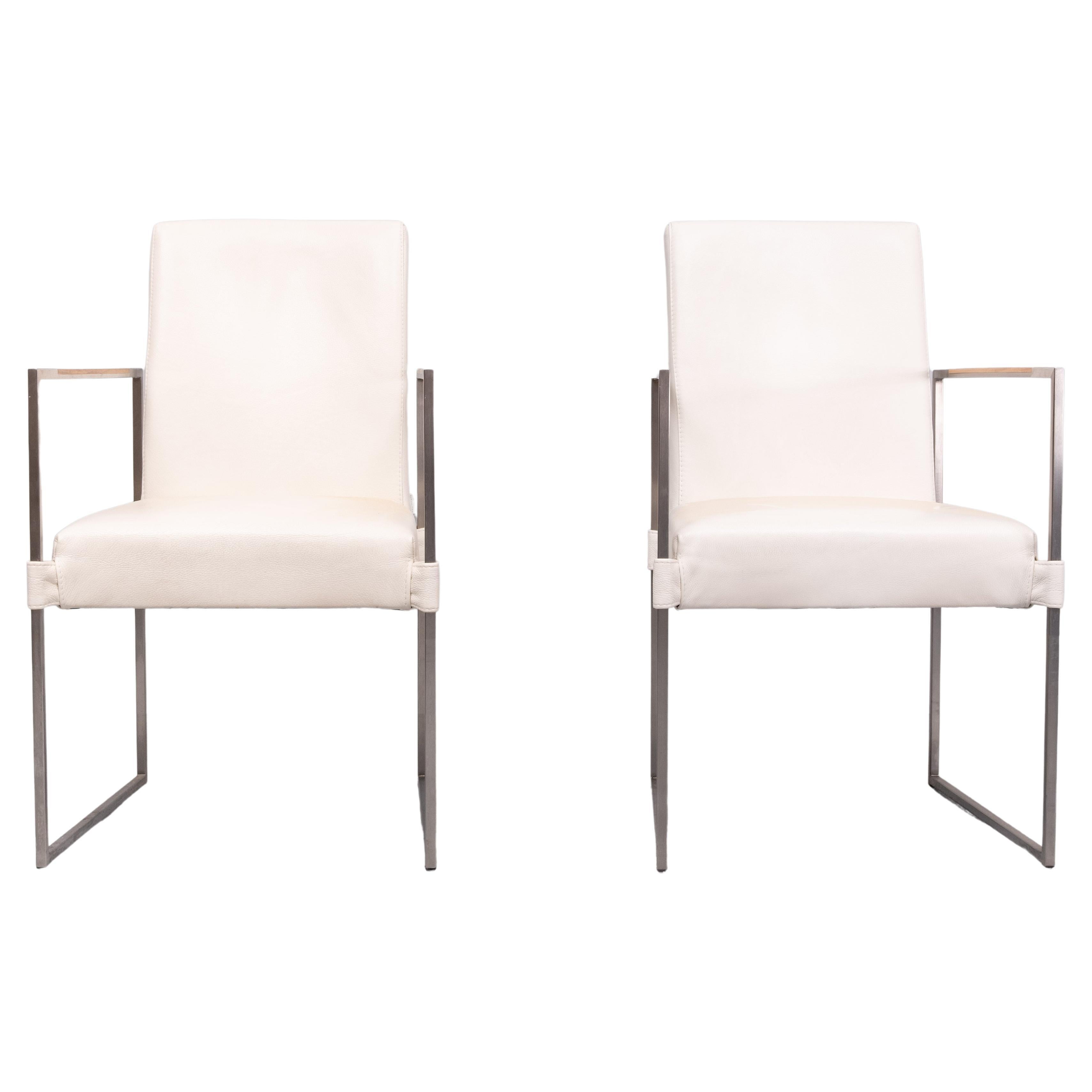 Modern Bert Plantegie  White Leather reclining Armchairs .   For Sale