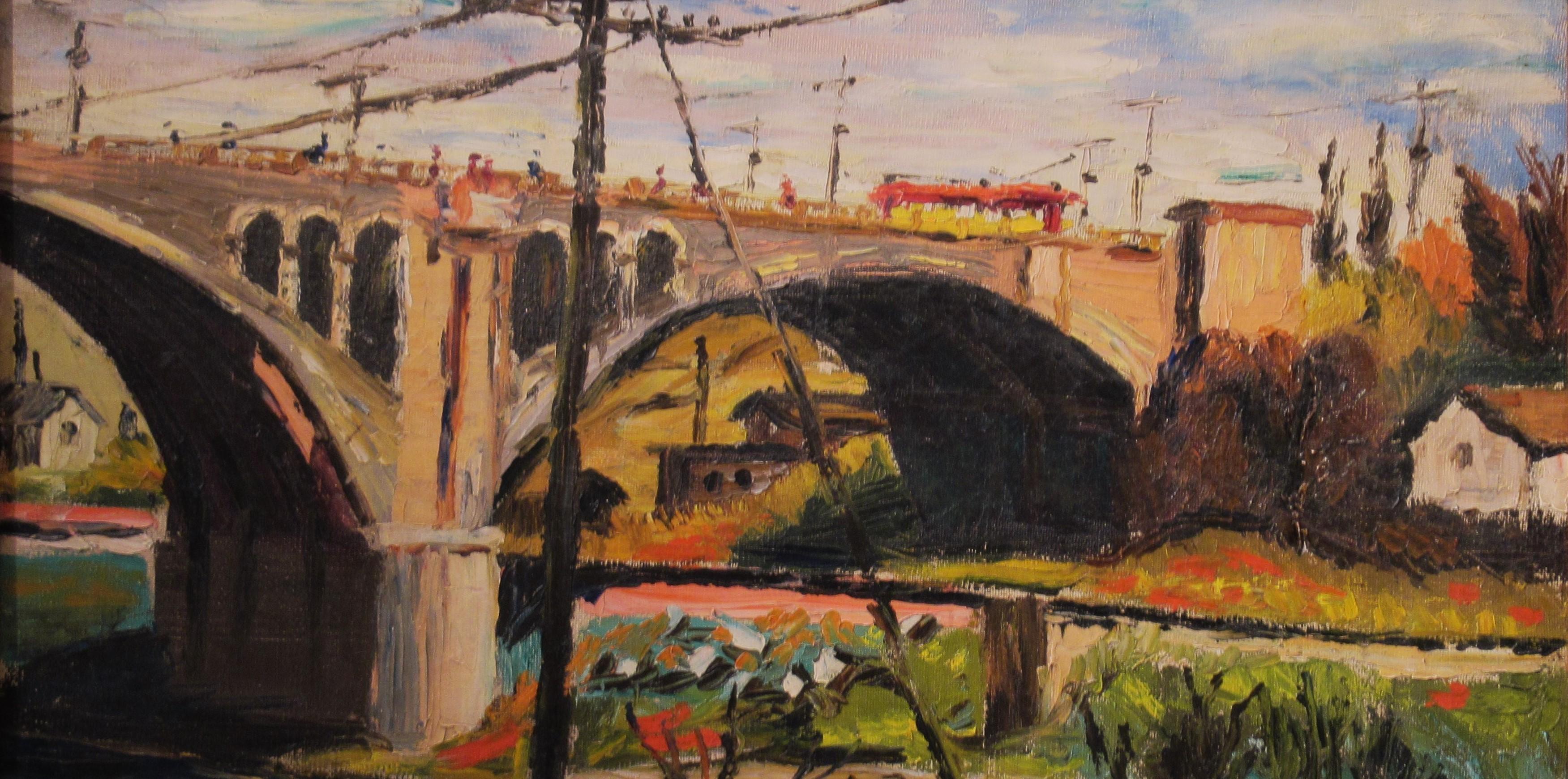 Unter der Brcke (Amerikanischer Impressionismus), Painting, von Bert Pumphrey
