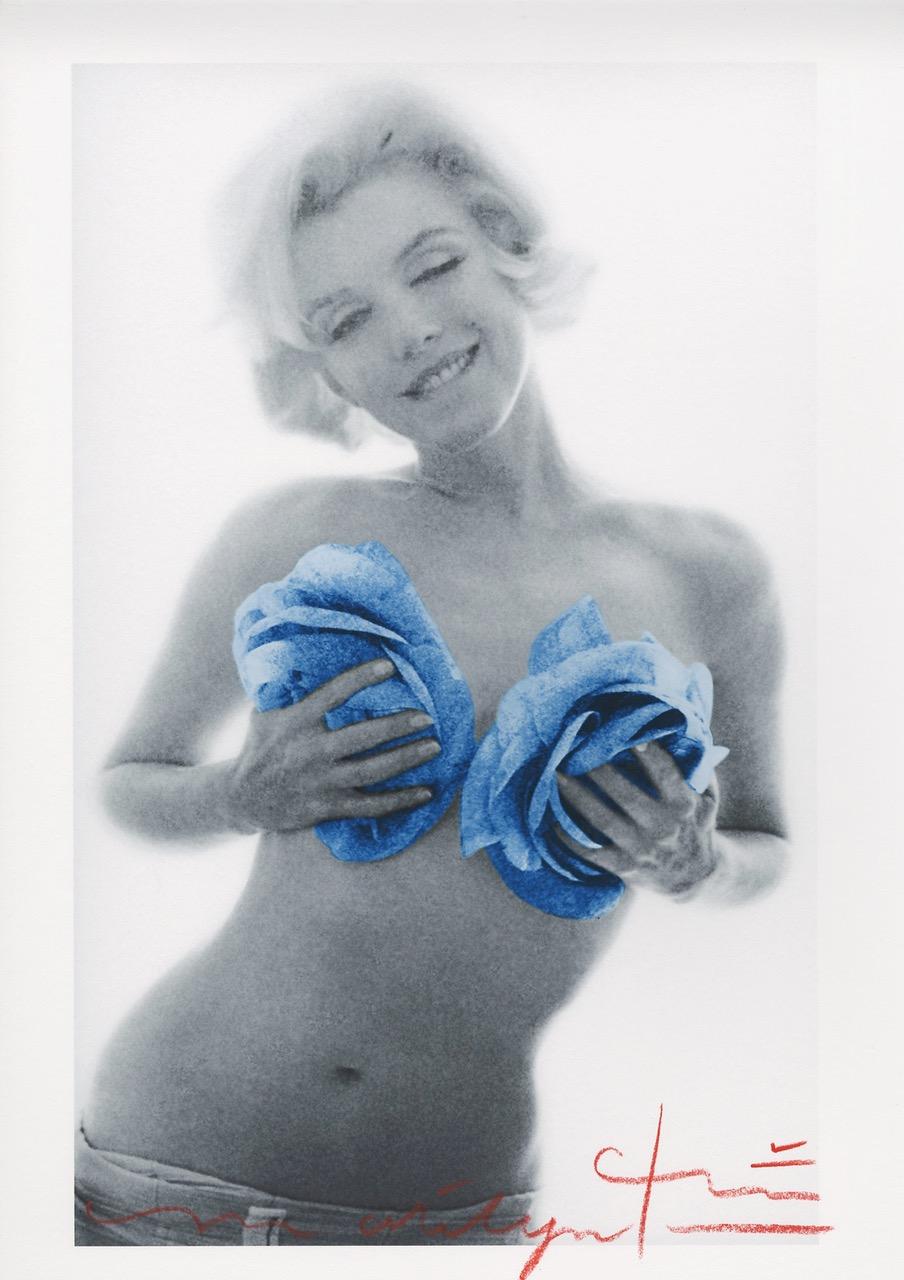 Bert Stern Portrait Photograph - Bert stern "Marilyn Monroe blue wink roses    " 2012
