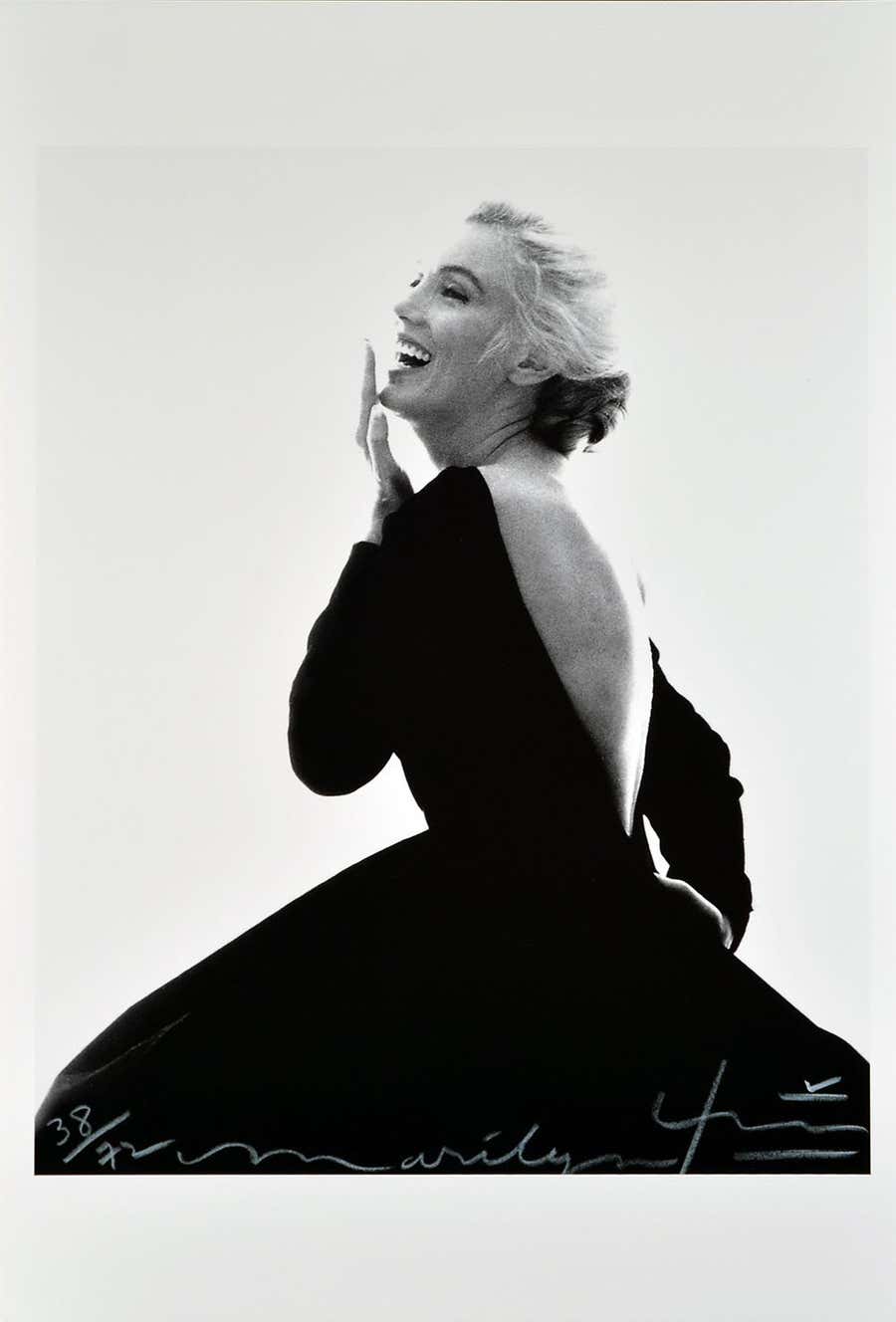 BERT STERN - THE LAST SITTING - MARILYN LAUGHING IN BLACK DIOR DRESS, 1962