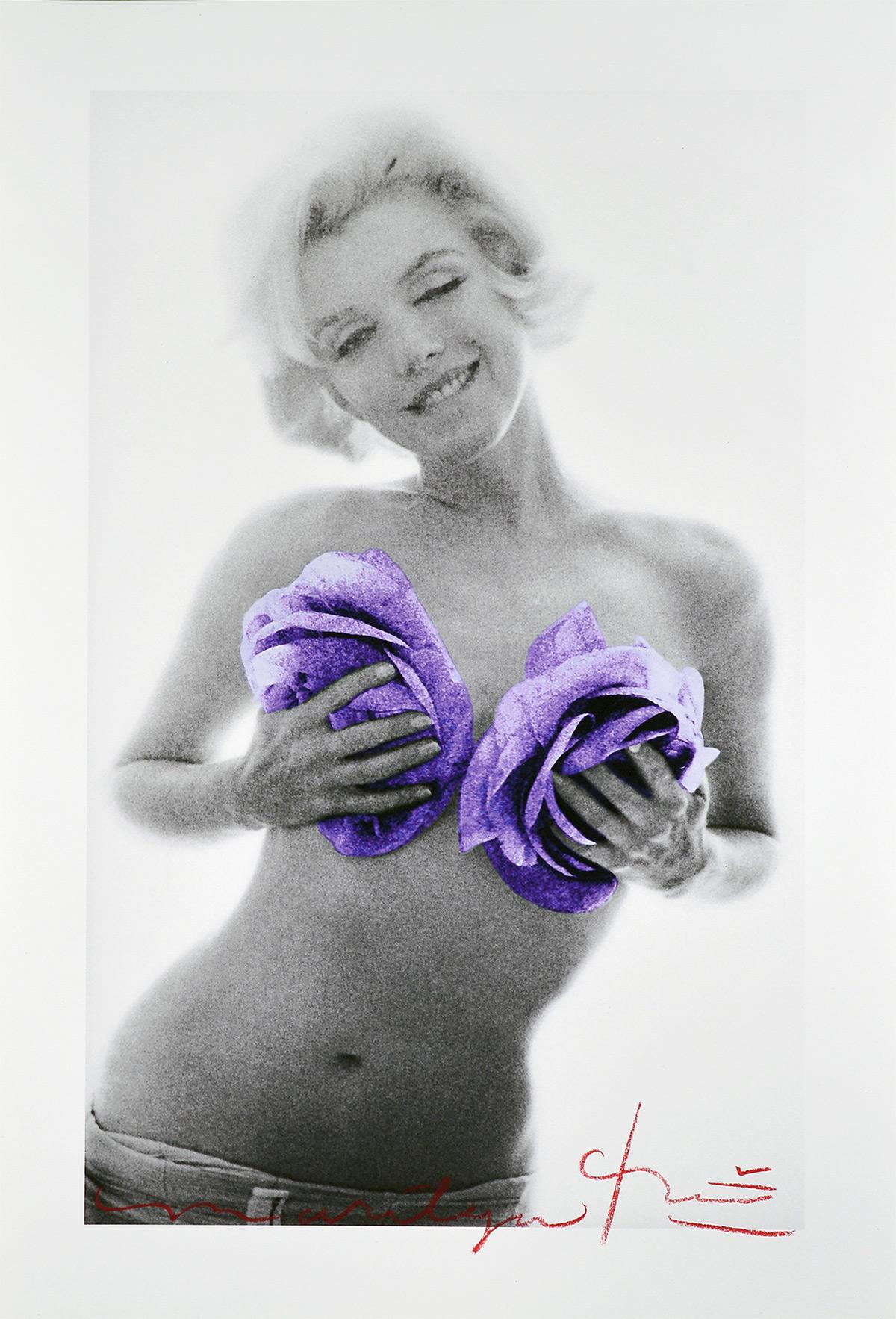 Bert Stern Portrait Photograph - BERT STERN - THE LAST SITTING - MARILYN PURPLE WINK ROSES, 1962
