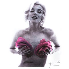 Marilyn Monroe by Bert Stern. 'Marilyn with Pink Paper Roses', Portrait
