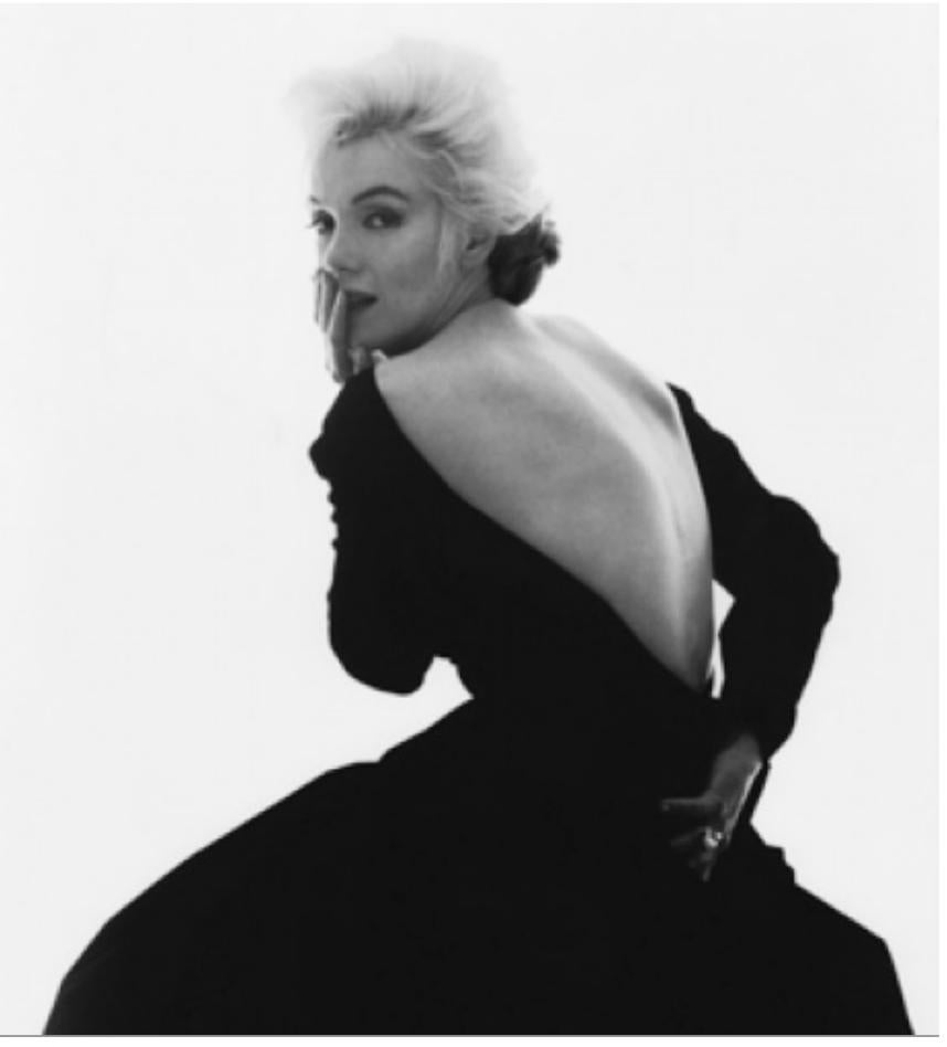 Bert Stern Portrait Photograph - Marilyn Monroe in Black Dior Dress (from The Last Sitting, Vogue), 1962