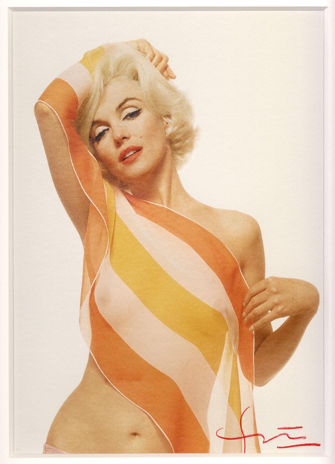 Marilyn Monroe / Gestreifter Schal (Bert Stern-Foto sechs Wochen vor dem Tod) 3
