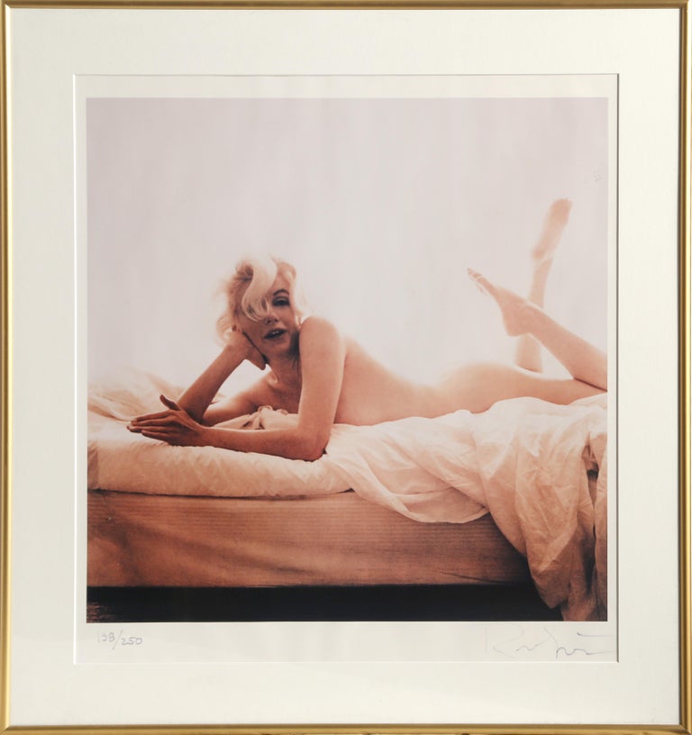 Artist: Bert Stern, American (1929 - 2013)
Title: Marilyn from the Last Sitting
Year: 1962
Medium: Color Photograph, signed and numbered in ink
Edition: 138/250
Image Size: 18 x 17.75 inches
Size: 19.5 x 18.75 in. (49.53 x 47.63 cm)
Frame Size: 26 x