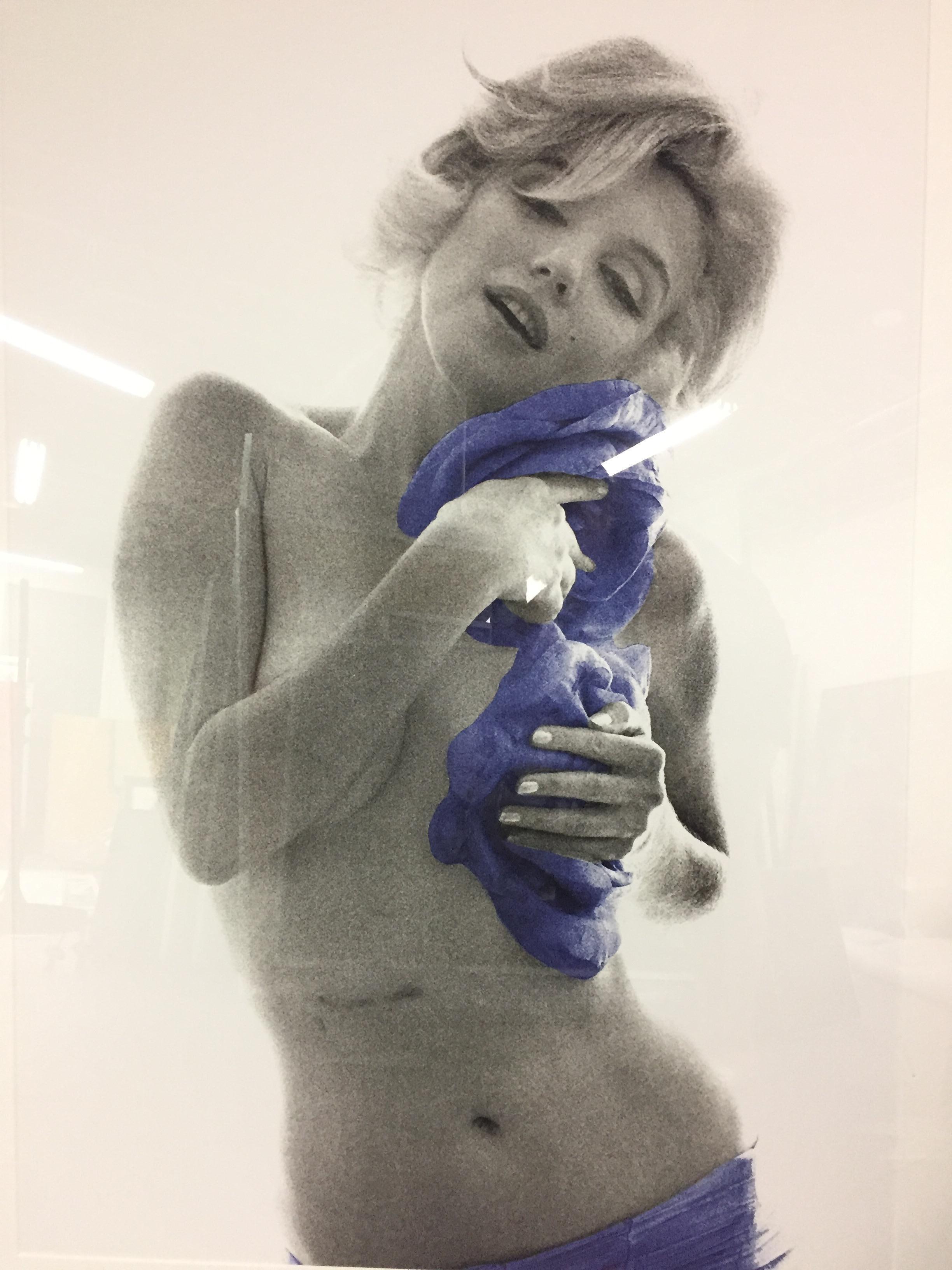 Bert Stern Portrait Photograph - Marilyn Monroe with Blue Roses (from The Last Sitting, Vogue), 1962