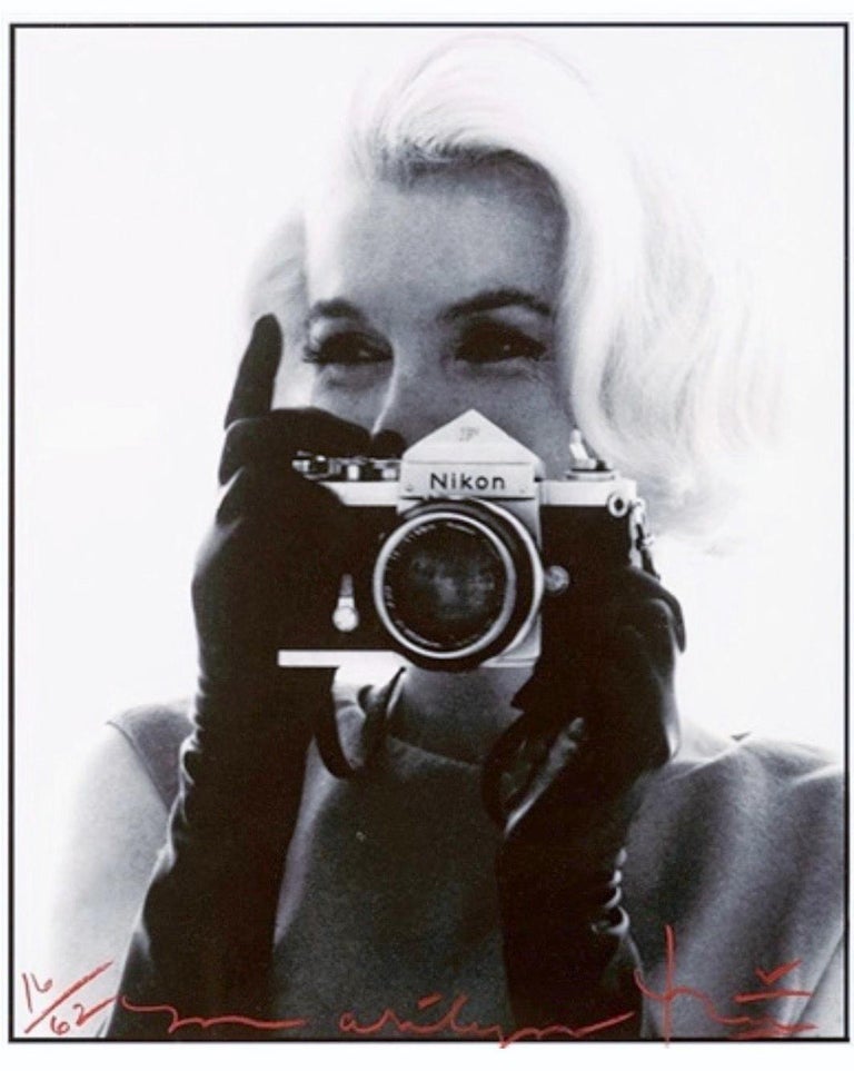 Bert Stern Portrait Photograph - Marilyn with Nikon (Close Up)