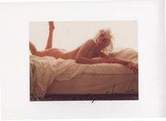 Marylin Monroe . nuda sul letto . l'ultima seduta.