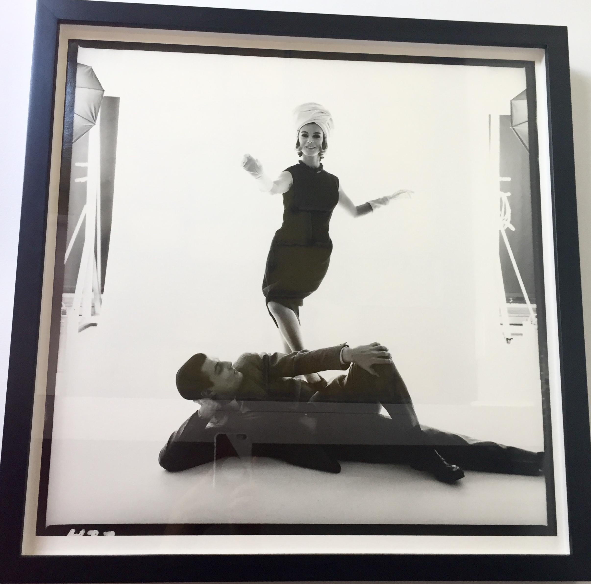 The Pianist Peter Duchin Posting with Model (i), 1963
Vintage Vogue
Gelatin Silver Print
Bert Stern, The Original Mad Man
Photographers of the 20th Century 
1960's Fashion, Vogue 
19.6 x 19.6 in 
Edition 4 of 8 
$4,700
Authenticated and stamped by
