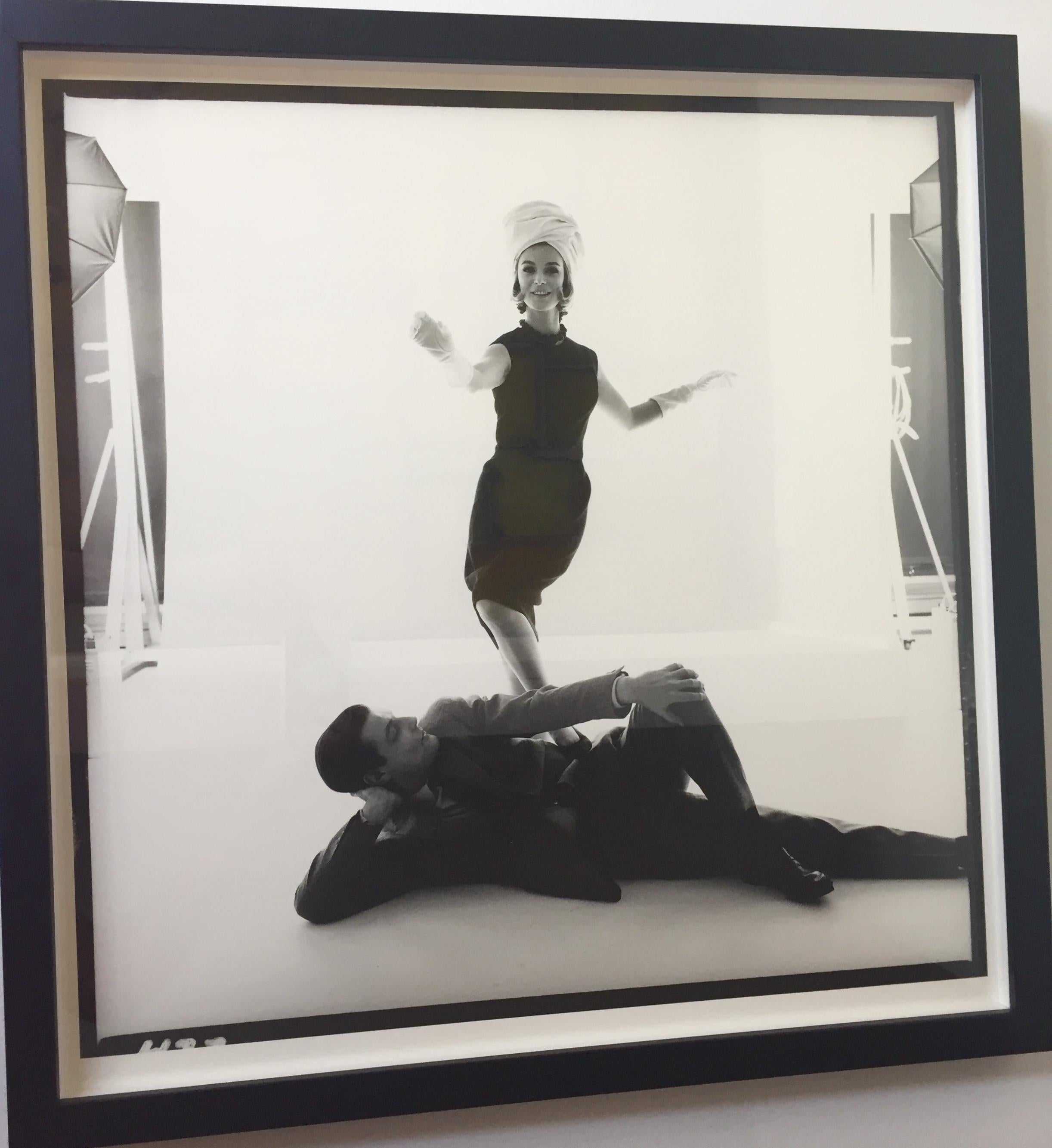 Bert Stern Abstract Photograph - The Pianist Peter Duchin Posing with Model (i), 1963