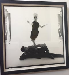 Vintage The Pianist Peter Duchin Posing with Model (i), 1963