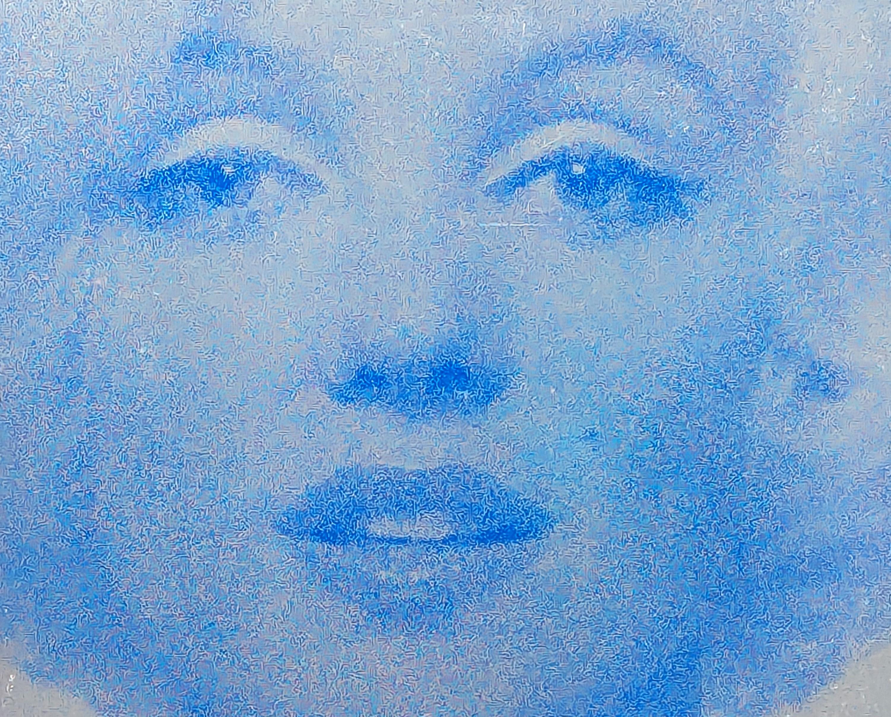 Marilyn (Head Shot) Blauer Siebdruck mit Porträtdruck auf Silberfolie, Ed. 47/100 im Angebot 2