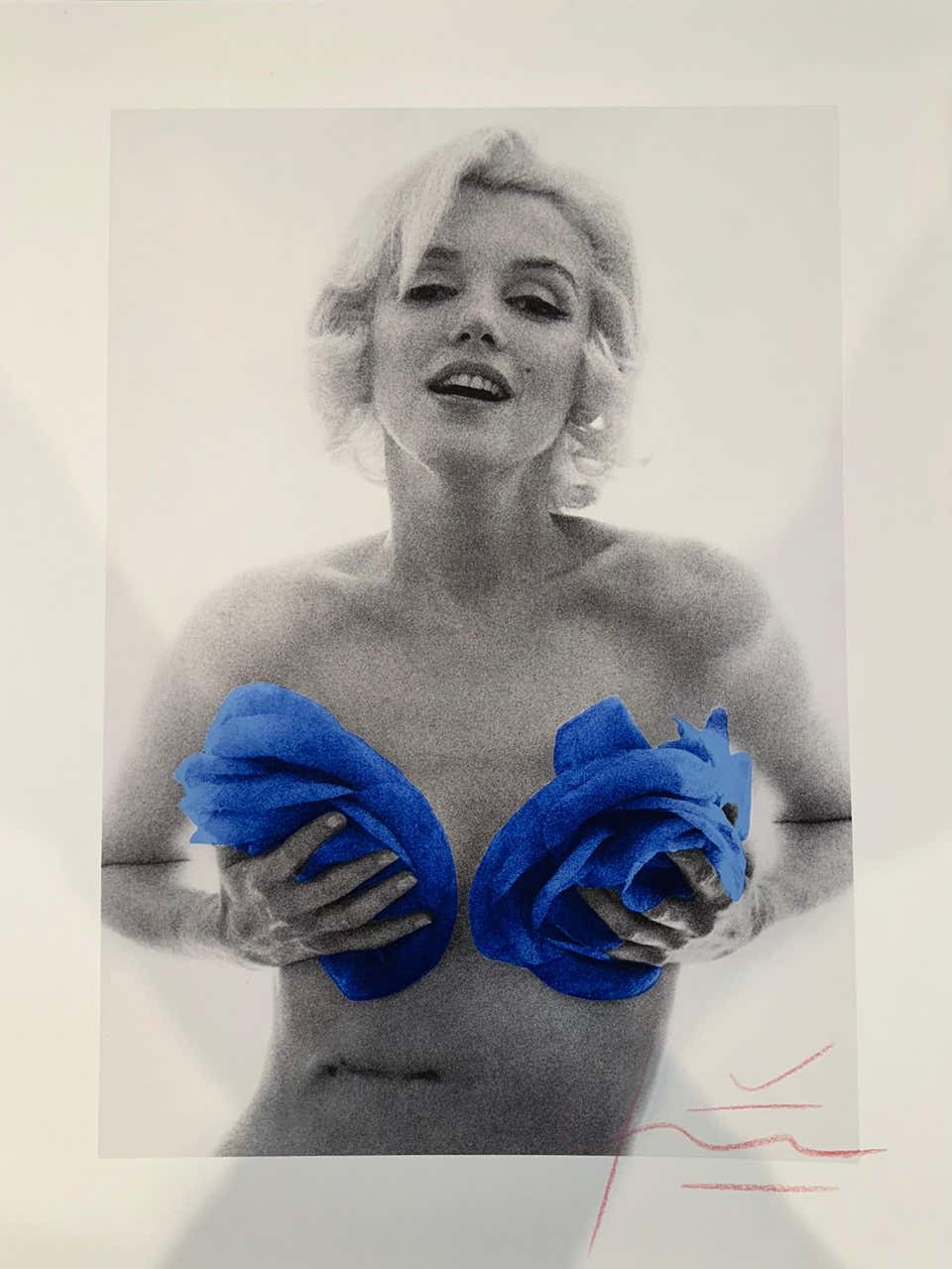 Marilyn With Blue Roses