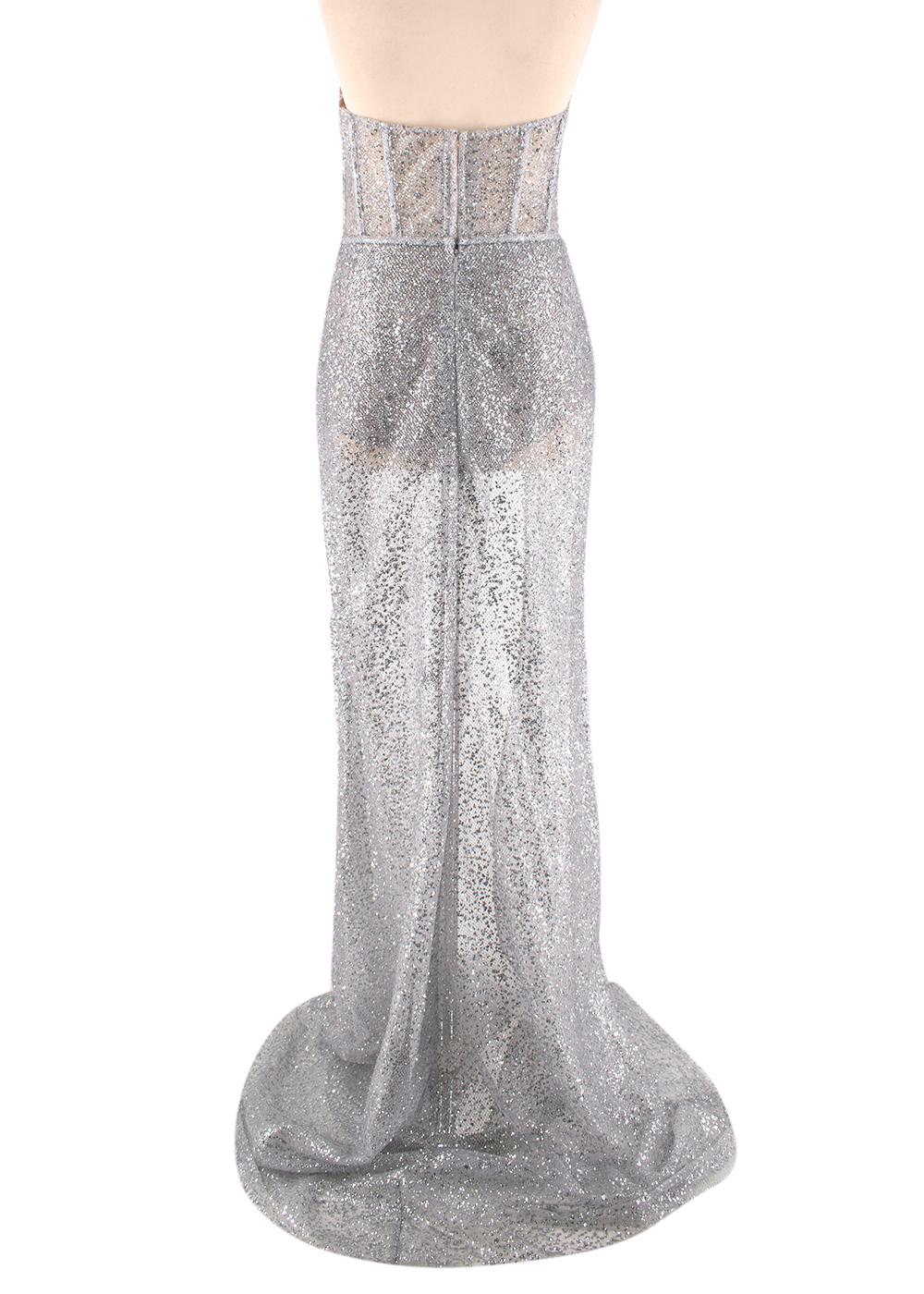 corset silver dress