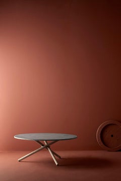 Berta Light Concrete Top and Light Oak Legs Coffee Table by Eberhart Furniture