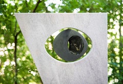 Volto con occhialini, scultura astratta, adatta all'esterno