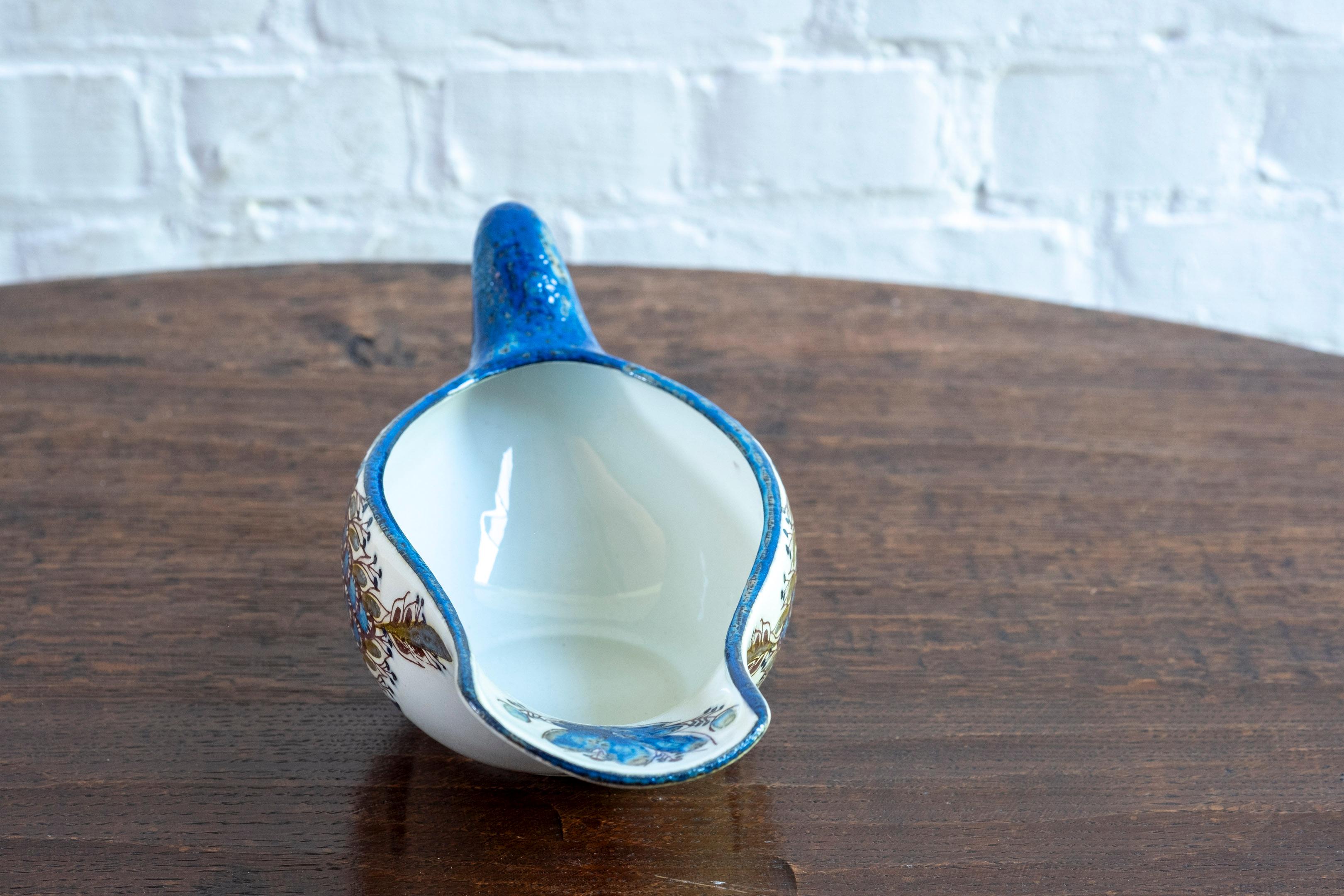 20ième siècle Plat à oiseaux en faïence de Berte Jessen pour Royal Copenhagen, années 1970 Danemark en vente