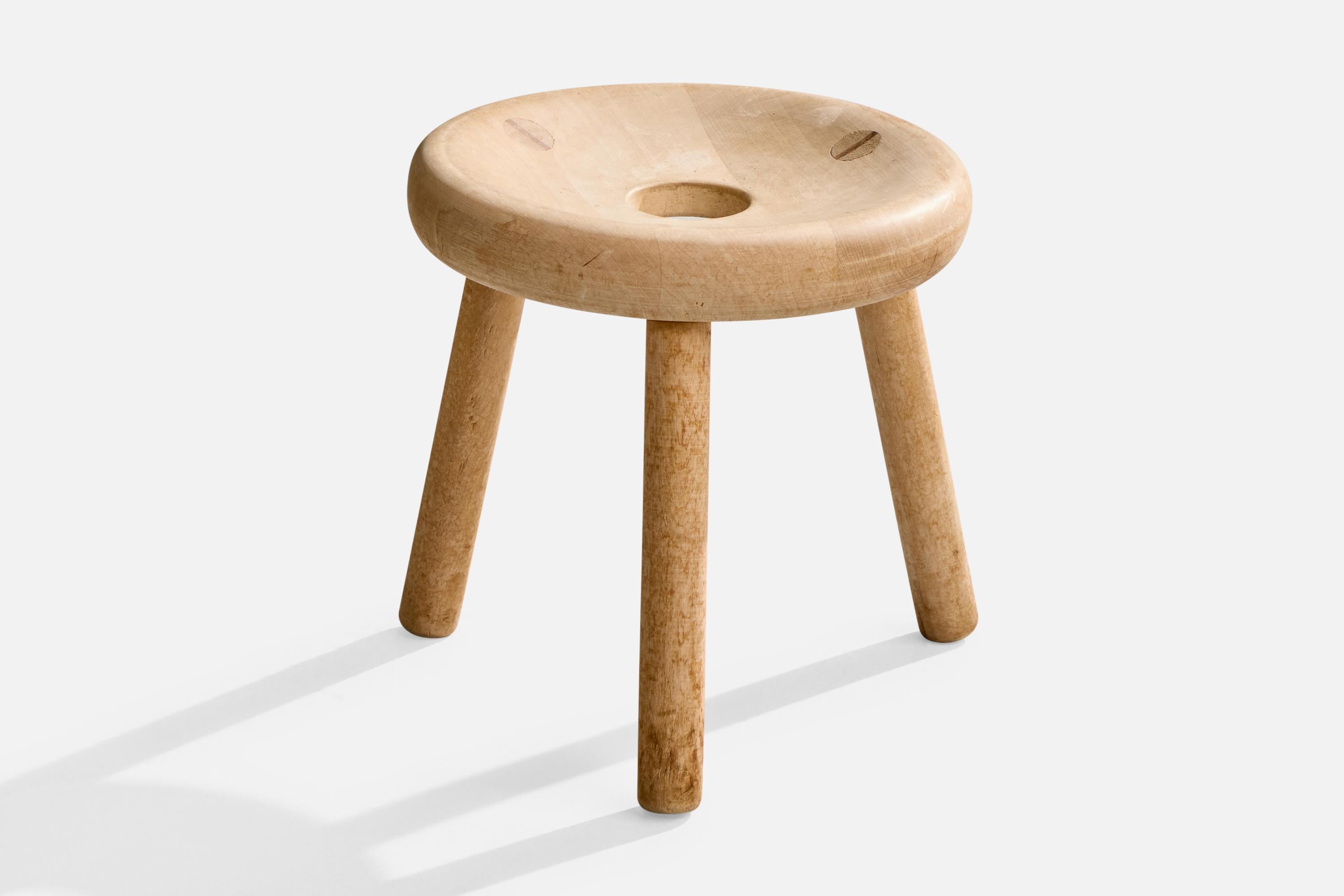 Mid-Century Modern Bertel Gardberg, Stool, Wood, Finland, 1960s For Sale