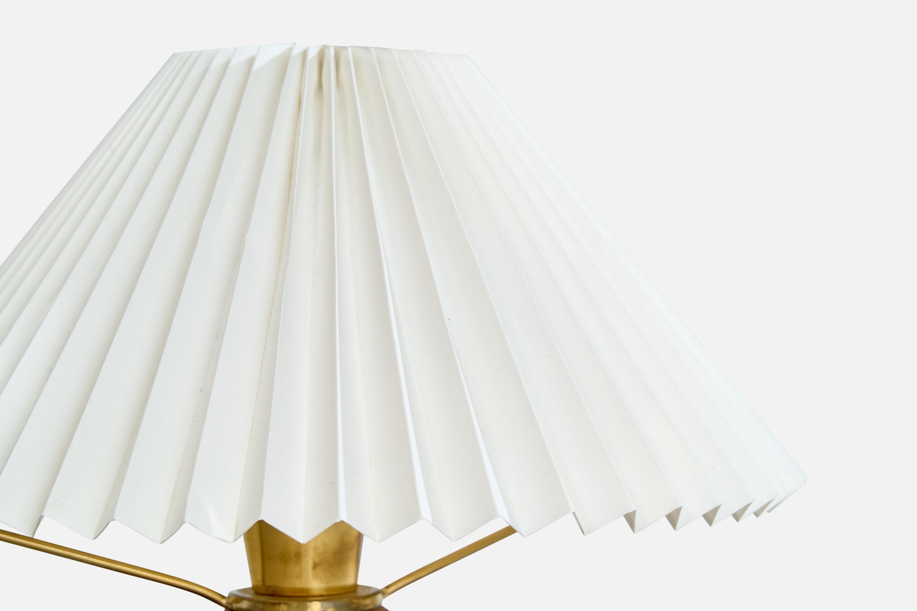 Mid-20th Century Bertel Gardberg, Table Lamp, Teak, Brass, Paper, Finland, 1960s For Sale