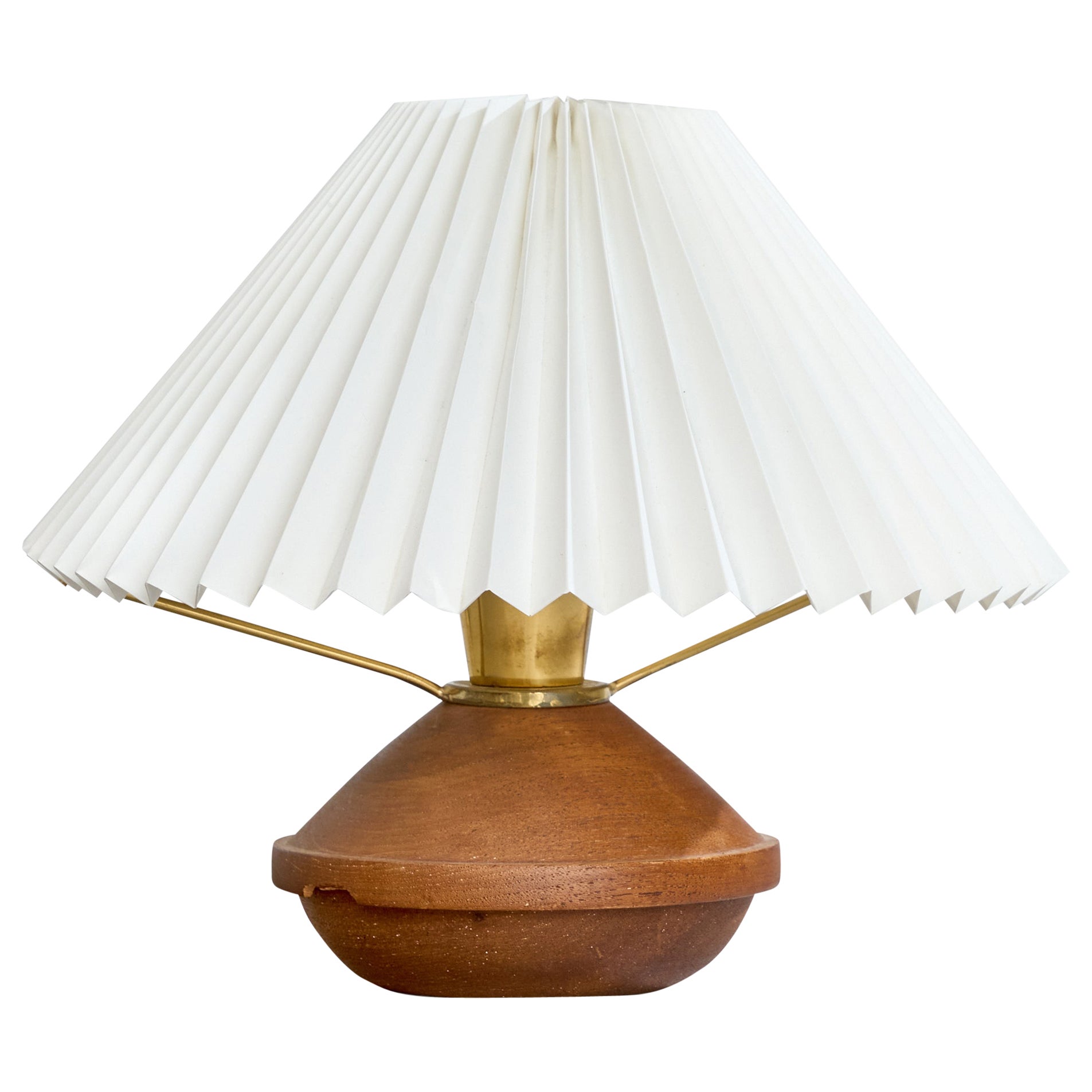 Bertel Gardberg, Table Lamp, Teak, Brass, Paper, Finland, 1960s For Sale