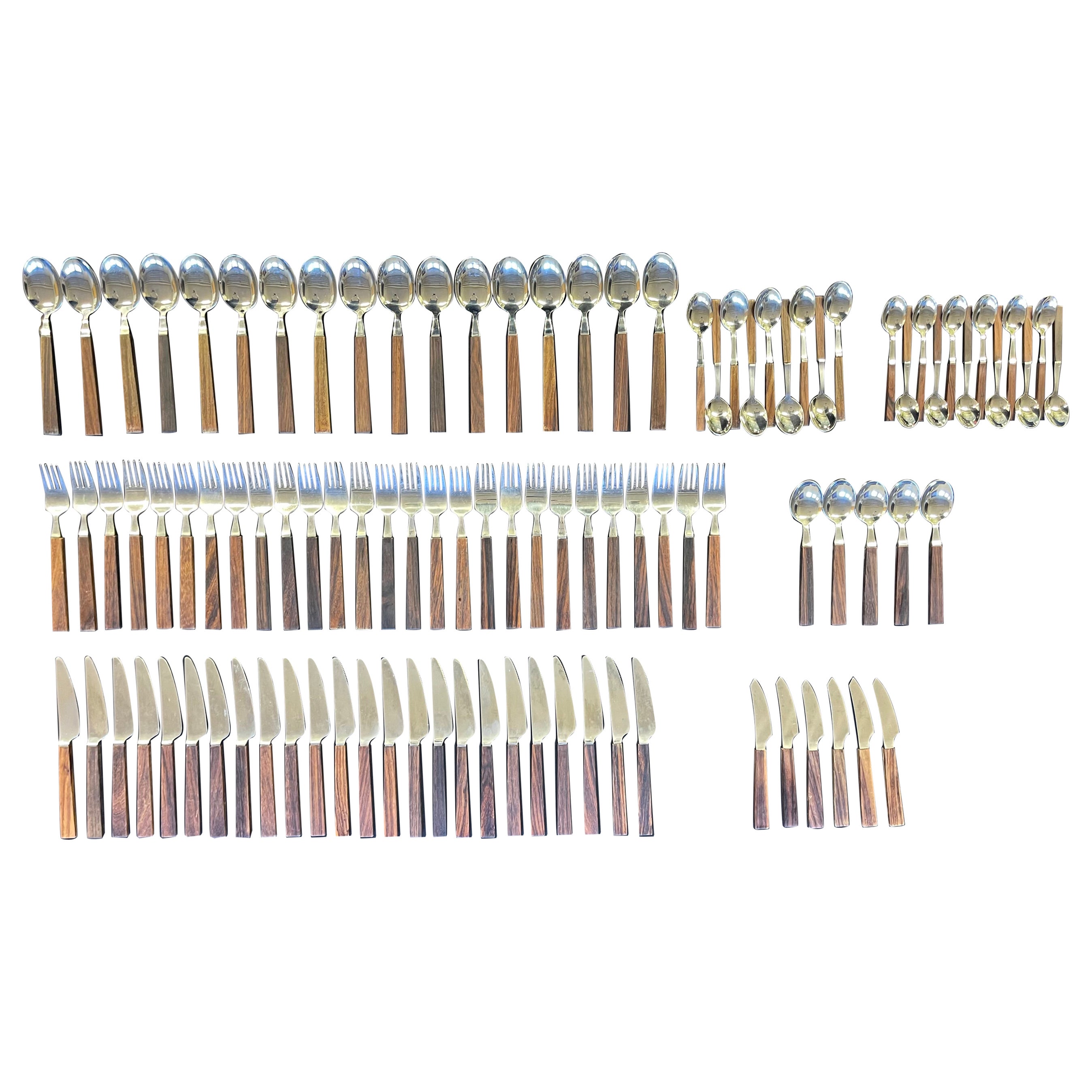 Bertel Gardberg Triennale Service de couverts en bois de rose 100 Pieces
