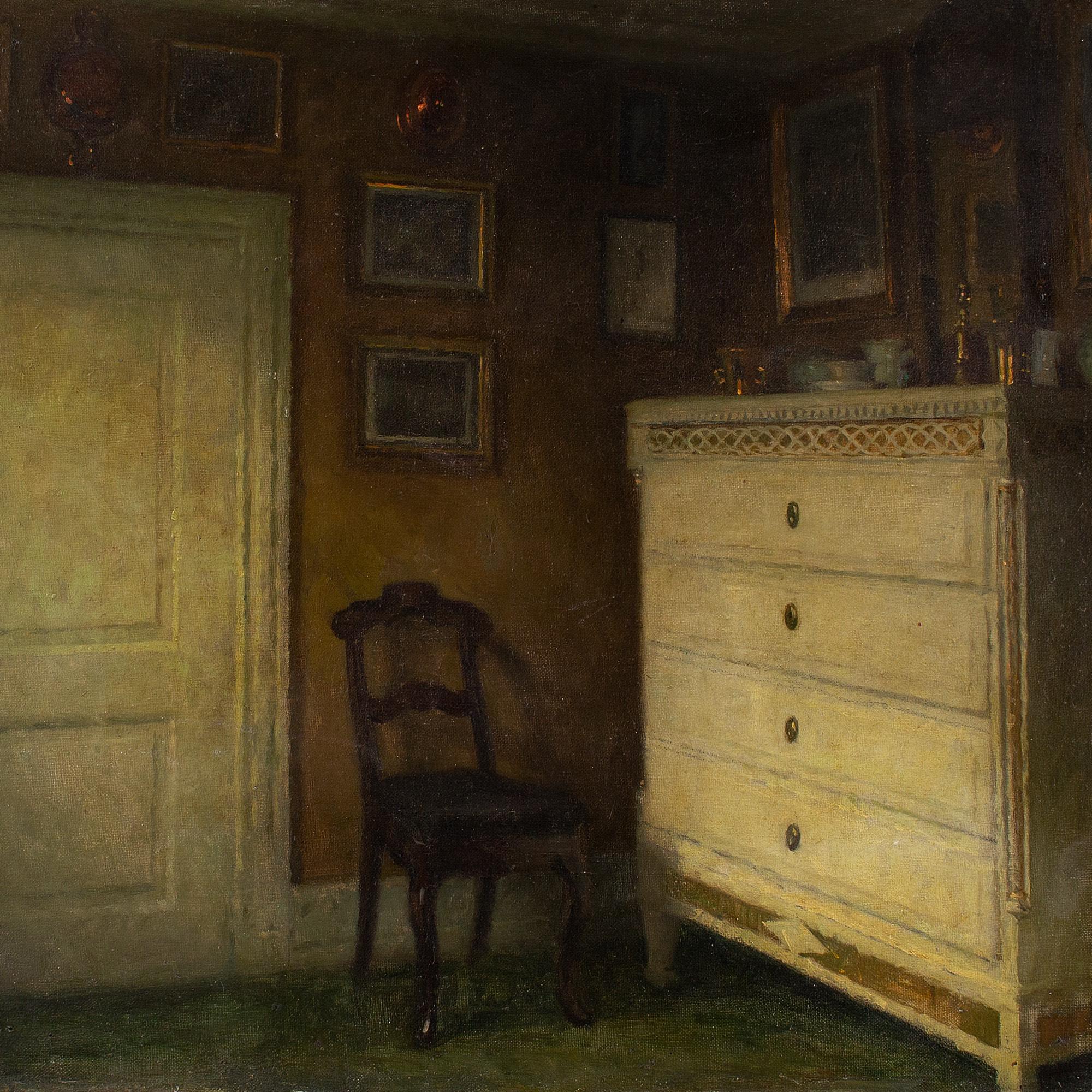 Bertel Hansen-Svaneke, Interior, Oil Painting For Sale 5