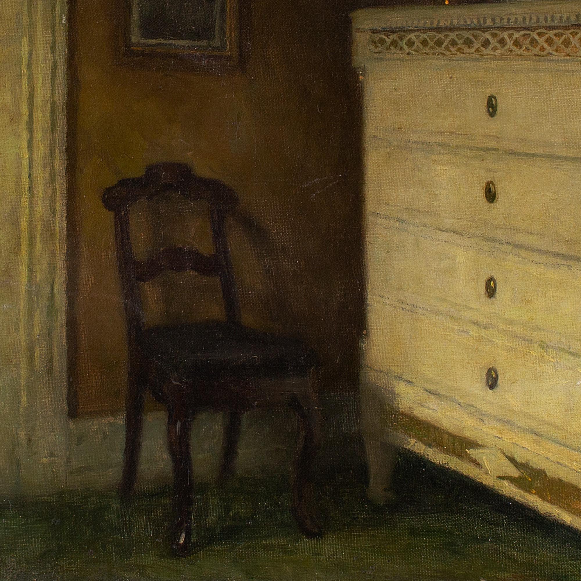 Bertel Hansen-Svaneke, Interior, Oil Painting For Sale 6