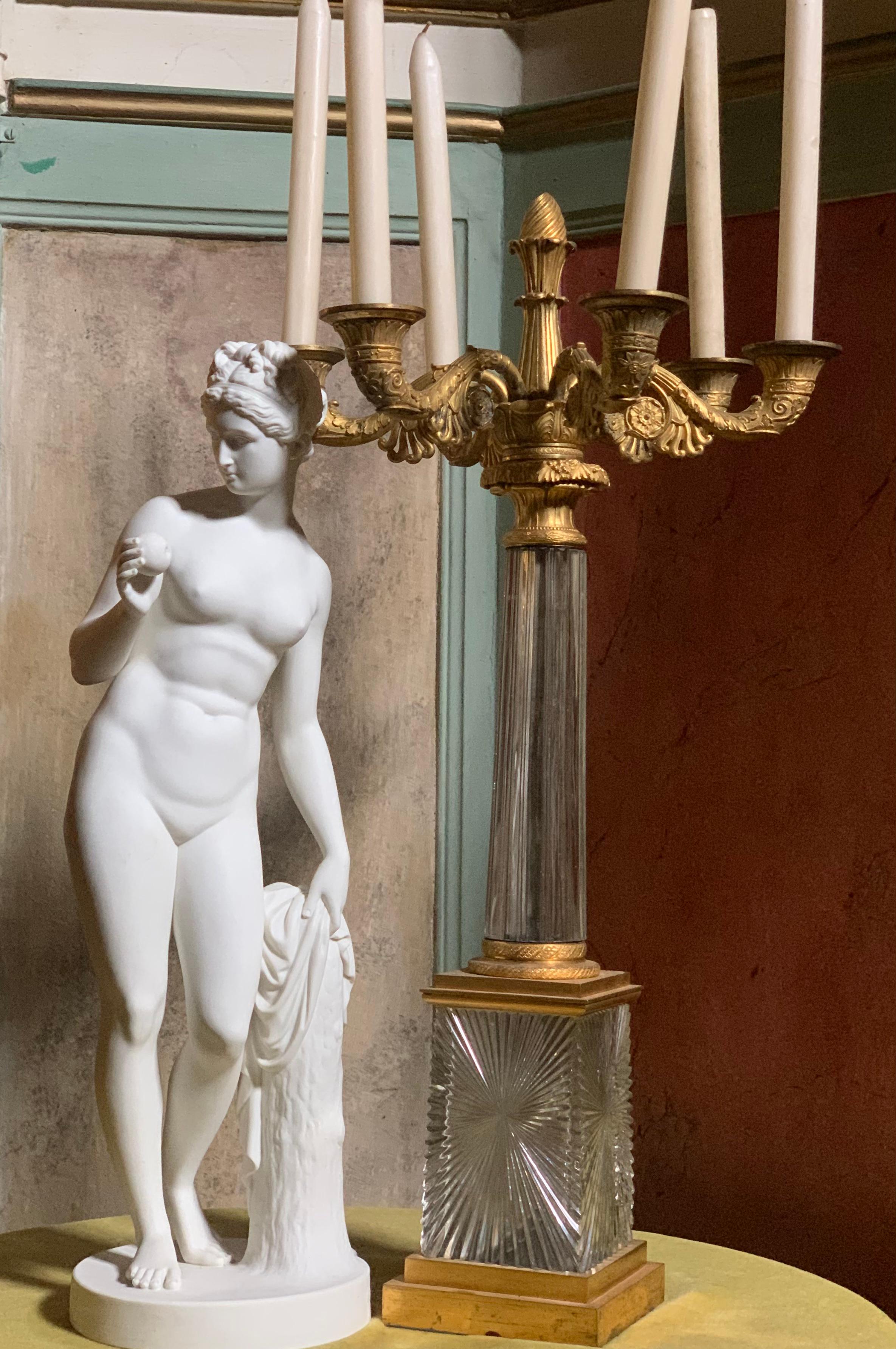 Venus with Apple, after Thorvaldsen , large Bisque Figure Gustavsberg Manufactur 1