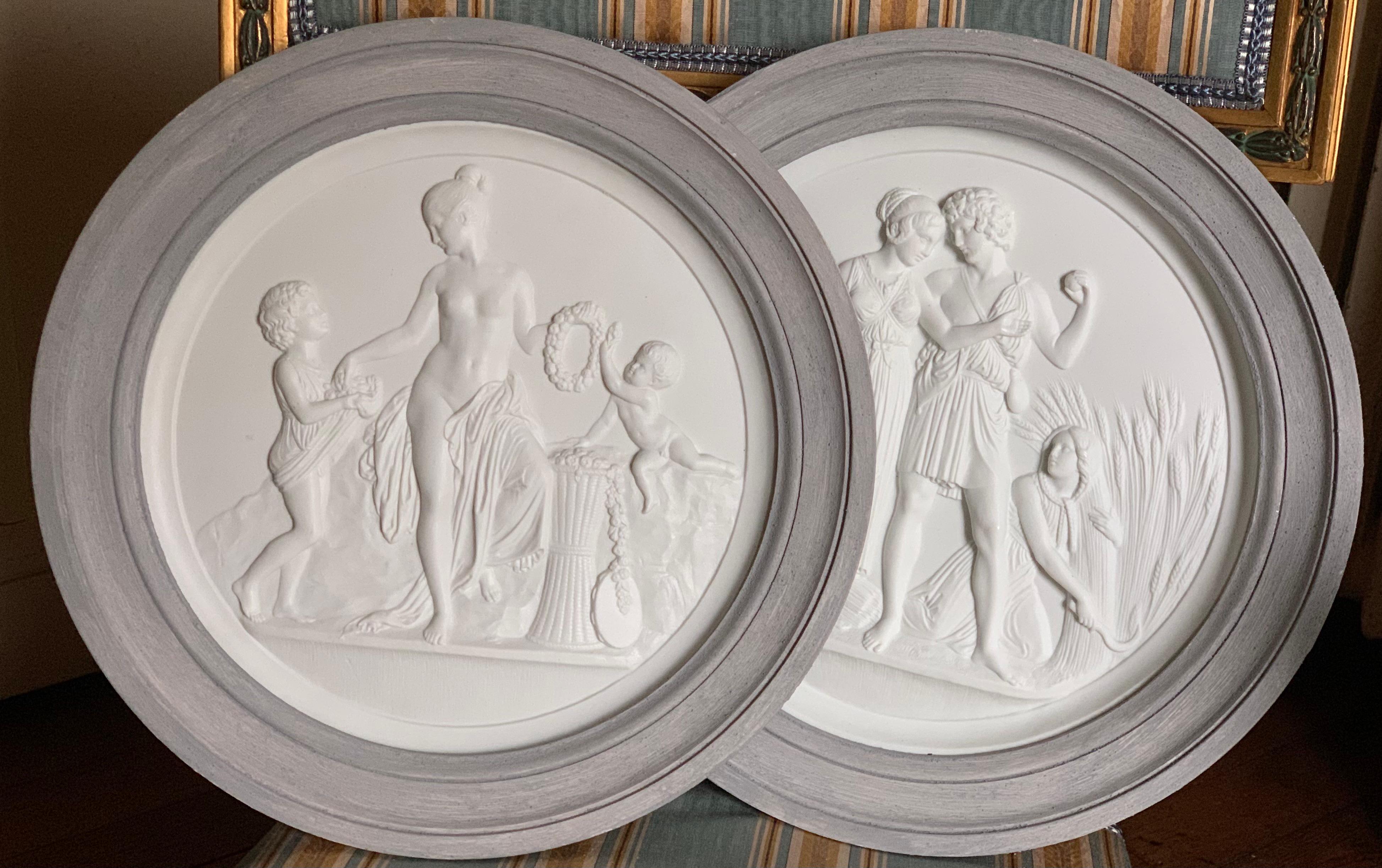 “The Four Seasons of Life” Set of large wall reliefs Bisque Royal Copenhagen  For Sale 1