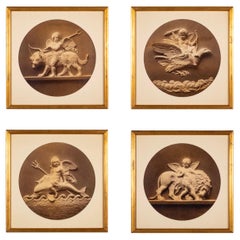 Bertel Thorvaldsen's ''Cupid's Reign over the Four Elements'' Set of Four
