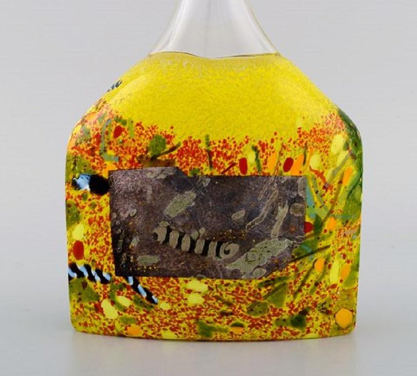 Bertel Vallien for Kosta Boda, Unique Vase in Mouth Blown Art Glass, 1980s In Excellent Condition In Copenhagen, DK