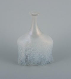 Bertel Vallien for Kosta Boda, Vase / Bottle with Blue Tones in Art Glass