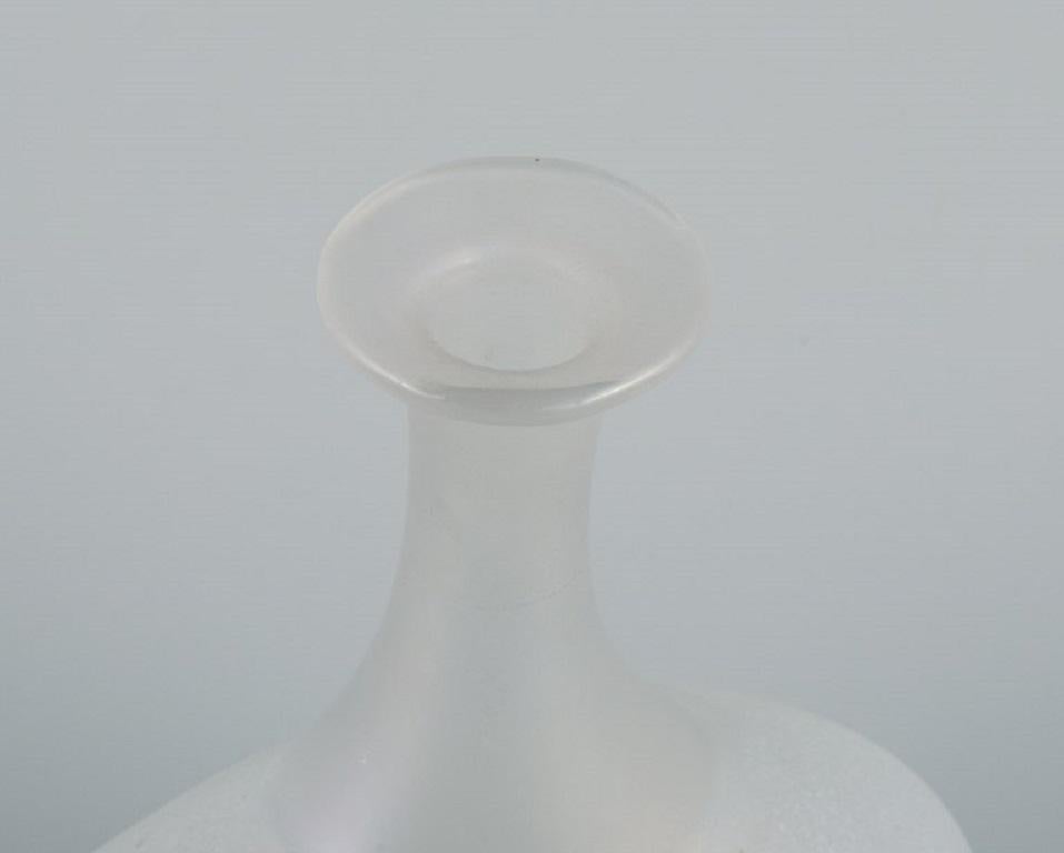 Late 20th Century Bertel Vallien for Kosta Boda, Vase / Bottle with Blue Tones in Art Glass For Sale