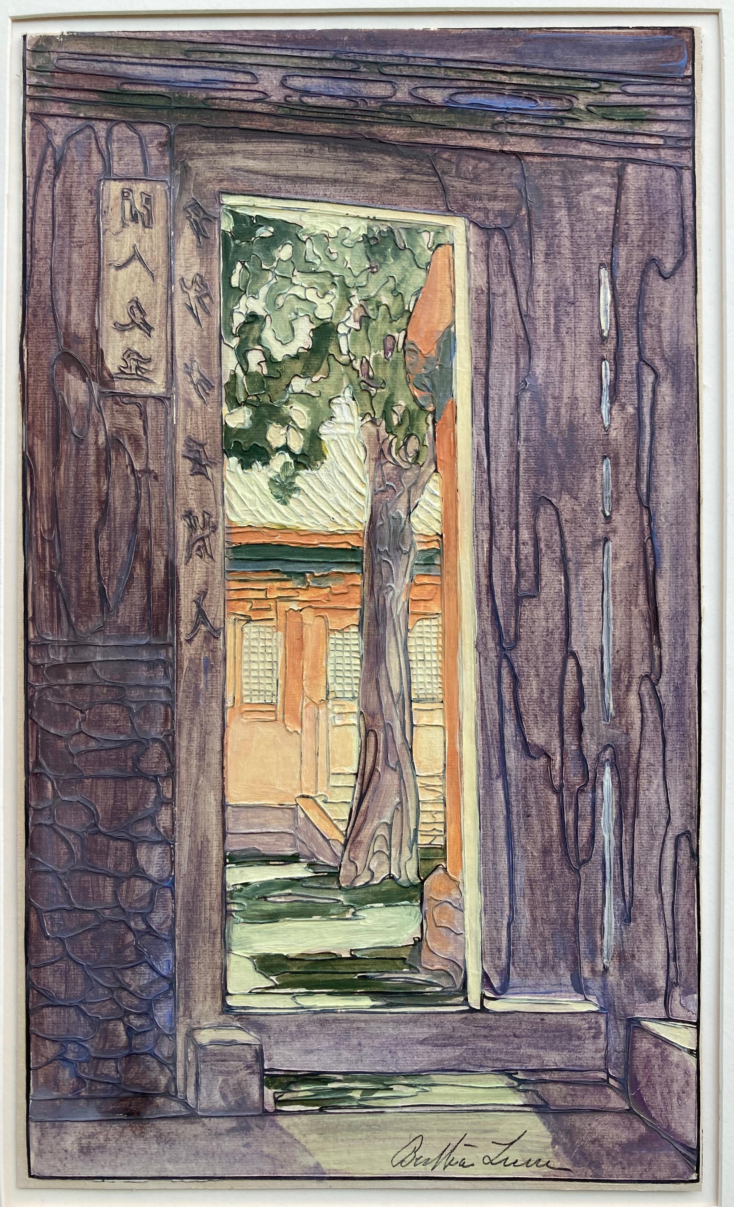 Bertha Boynton Lum Landscape Print - Garden Door