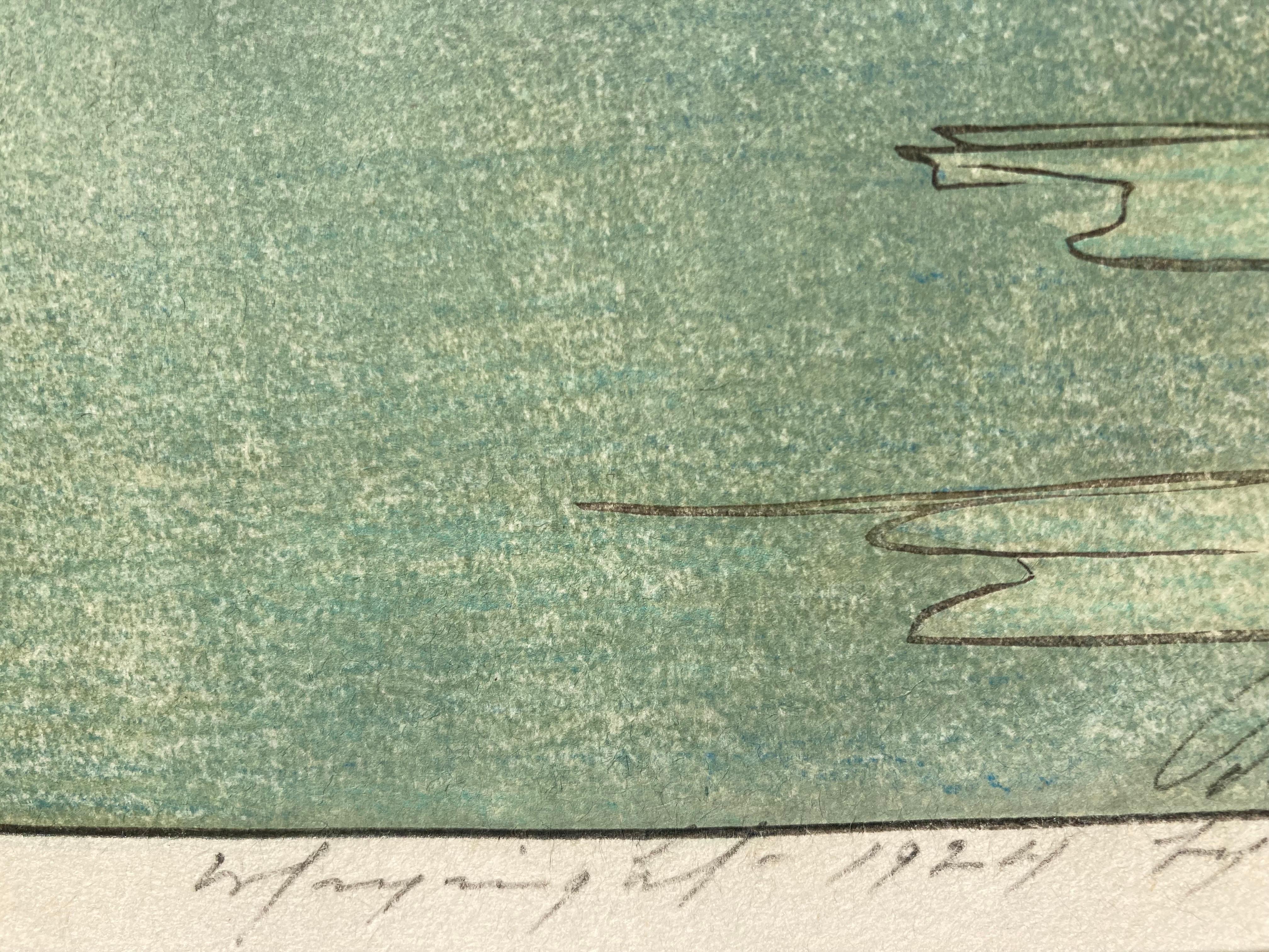 TAN SHI SOU, WHITE SNAKE TMPLE - Modern Print by Bertha Boynton Lum