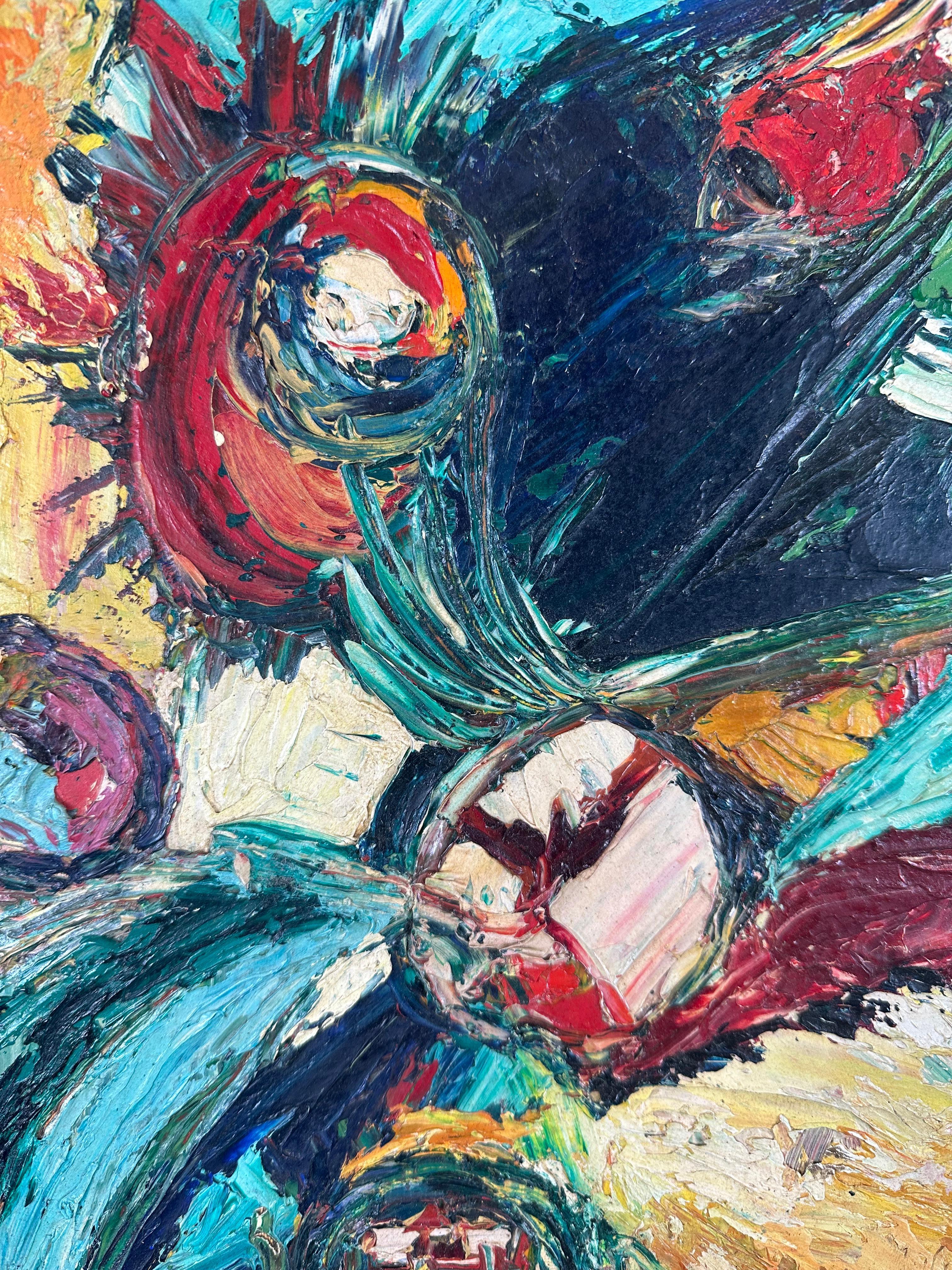 Senza titolo (Pittura espressionista astratta) - Abstract Painting Marrone di Bertha Davis