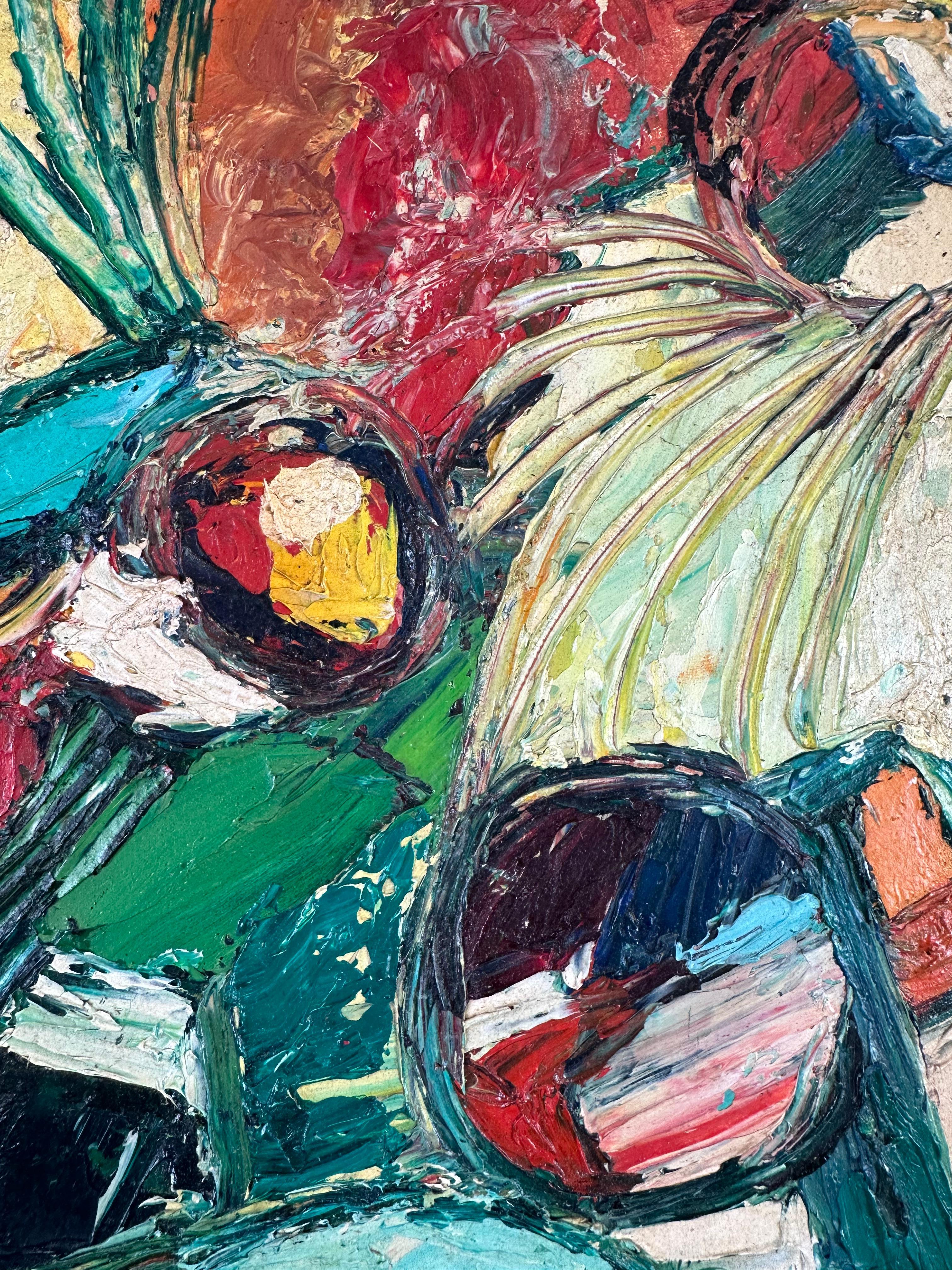 

Bertha Davis (1911-1997)

Senza titolo, anni '60 circa

Olio su pannello di masonite cullato.

16 x 20 pollici; 24 x 28 pollici incorniciato.

Firmato in basso a sinistra. Timbro della proprietà dell'artista sul retro.

Telaio vintage