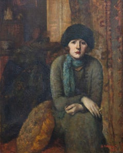 Peinture impressionniste d'une femme bohème Budapest 1925  Bertha De Hellebranth 