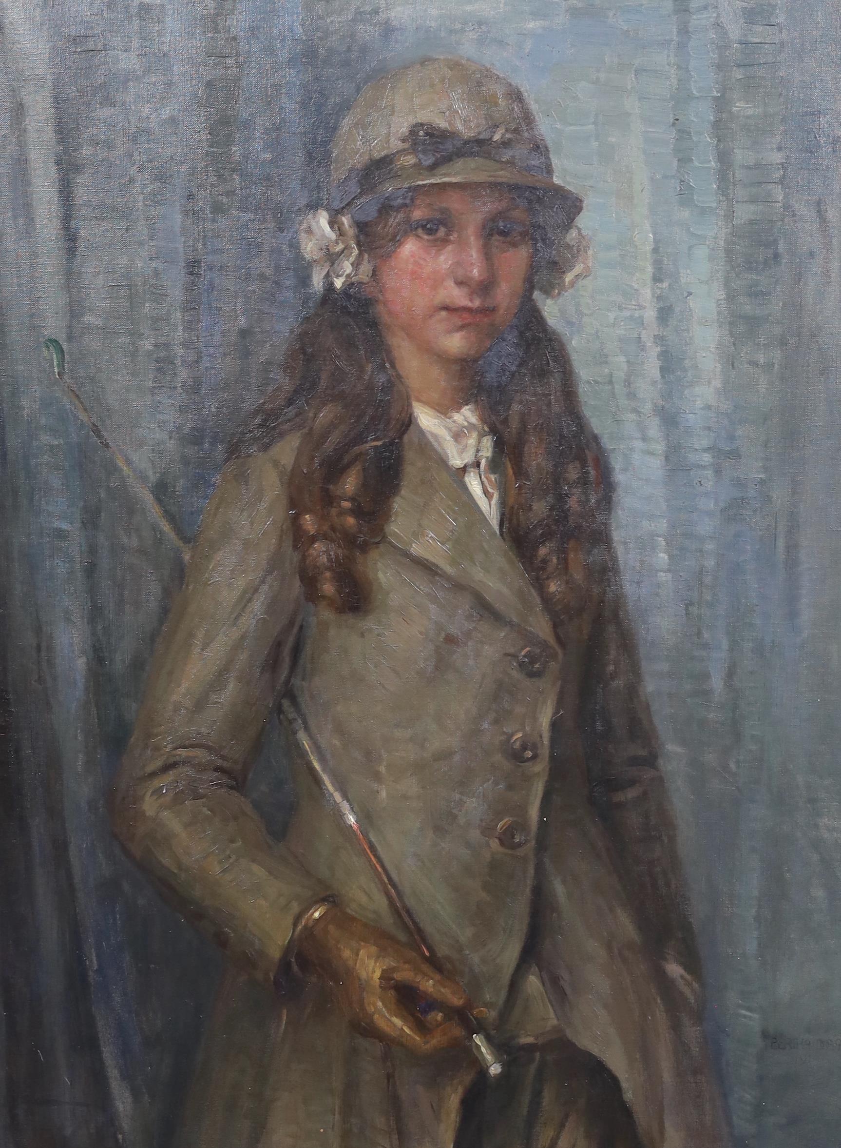 Portrait of a young girl in riding attire For Sale 4